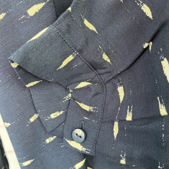 Hobbs London Popover Tie Neck Long Sleeve Blouse Navy 6 NWOT - Picture 11 of 12